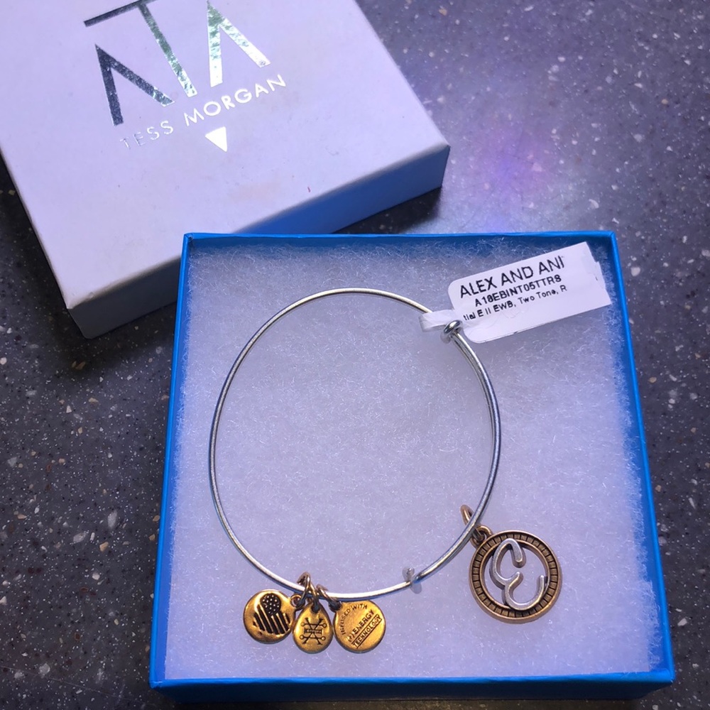 Alex & Ani initial E bracelet